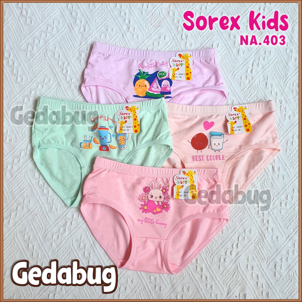 6 pcs CD Celana dalam Sorex Anak Perempuan Girl NA403 NA 403 | Gedabug