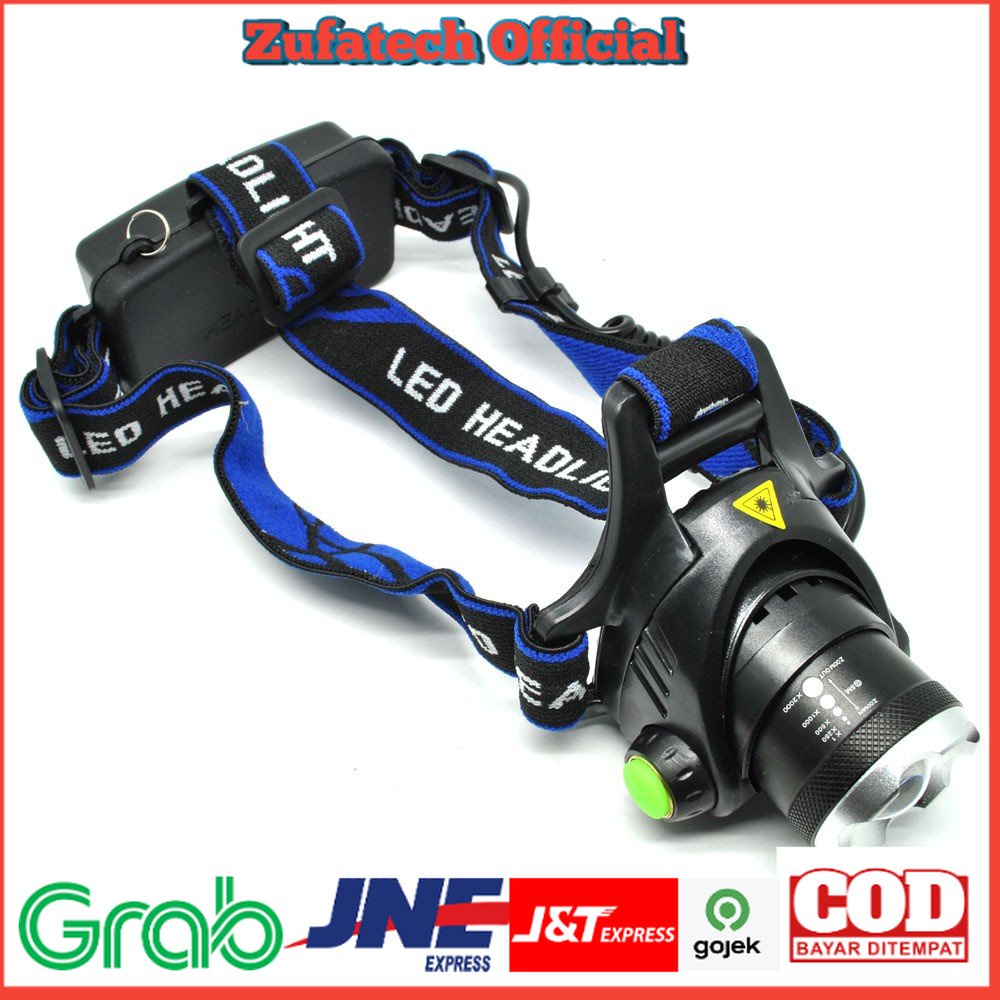 TaffLED High Power Headlamp 1 LED Cree XML-T6 - HD-LD - Black