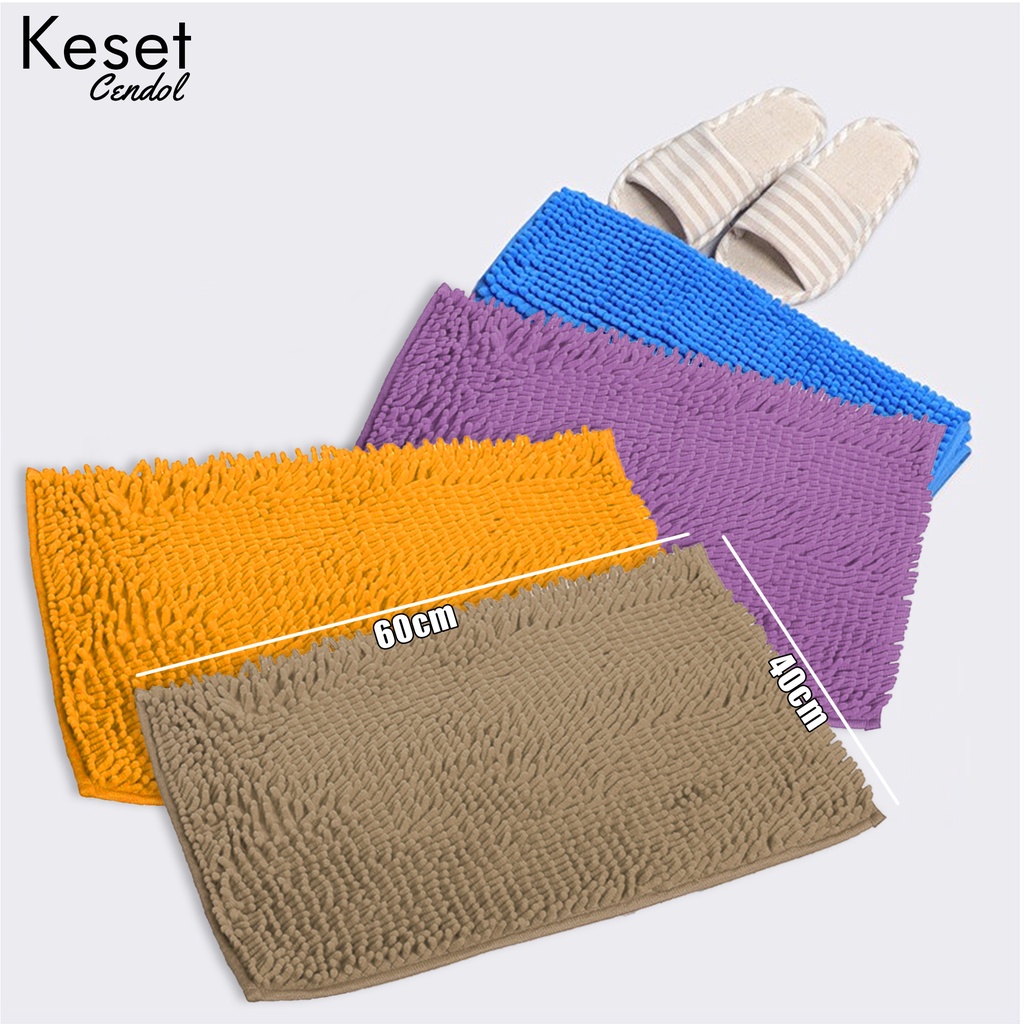 Keset Cendol Microfiber Ukuran 60cm x 40cm Keset Kaki Anti Slip Tebal Premium Murah Meriah Daya Serap Tinggi  D5A1