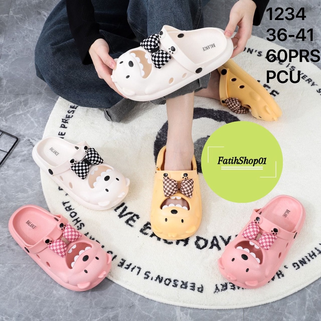 Sandal baim wanita karakter beruang model terbaru Balance 1234 (36-41) Sandal wanita terlaris