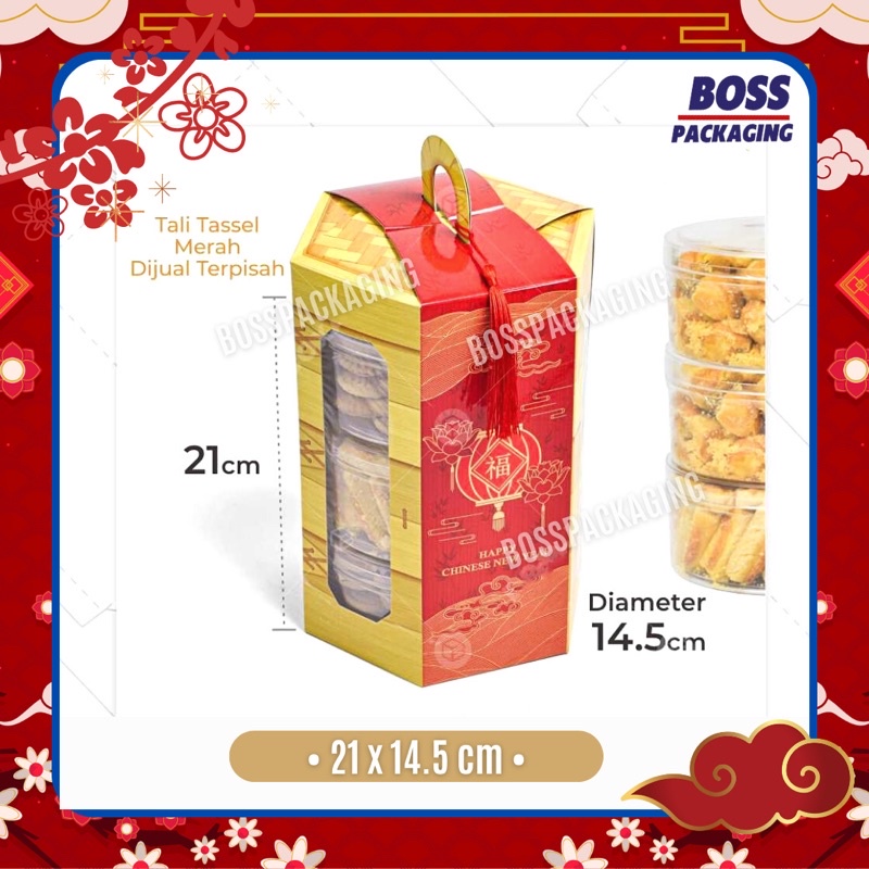 

(BRS07) Box Imlek Tahun Baru Packaging Kardus Kotak Cookies Dus Toples Kue Kering Gift Kemasan CNY