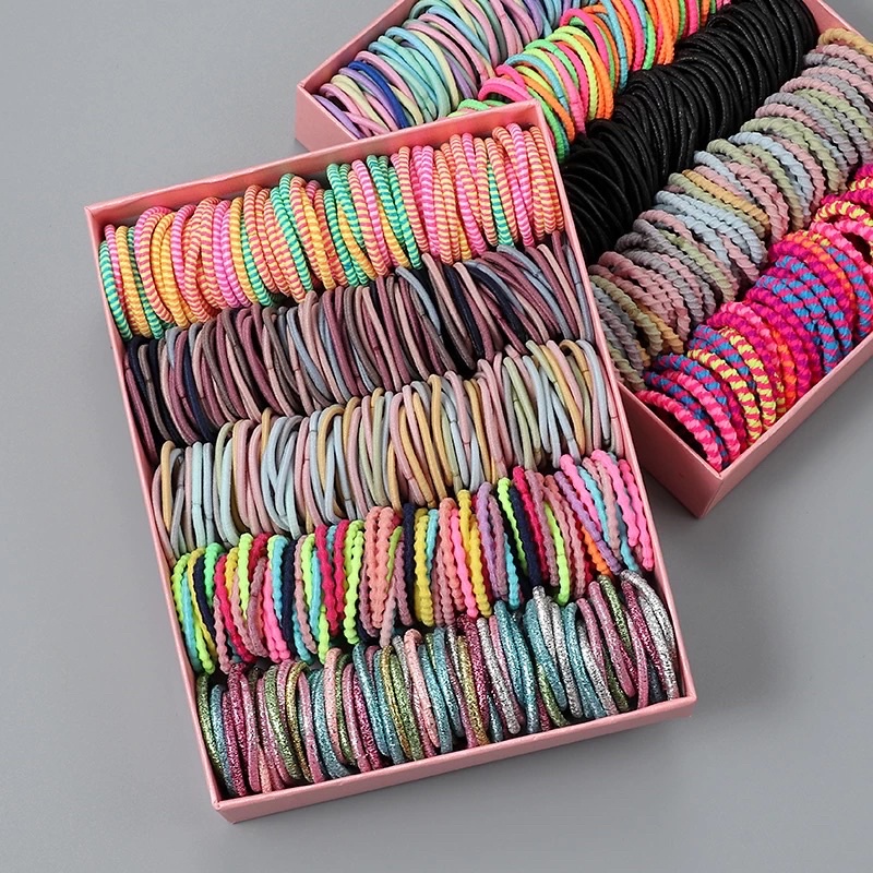 50 Pcs Karet Rambut Ponytail Elastis Warna-Warni Ukuran 3cm Untuk Wanita-50PCS KUNCIR 3CM