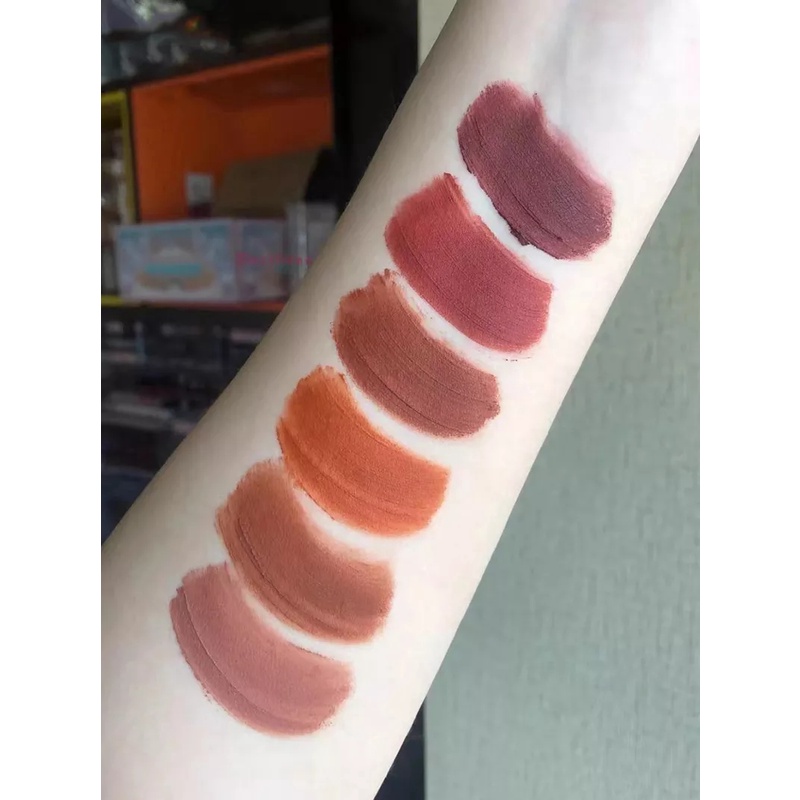 Cappuvini Matte Lip Glaze Dark Series Lipstick Warna Gelap Cappuvini Lipstick Matte Velvet Lip Gloss Waterproof Tahan Lama-1