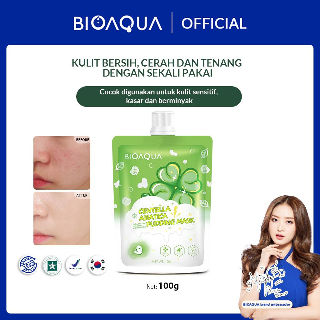 Bioaqua Cosmetics Cleansing Brightening Mud Mask Clay Mask Masker Wajah Clean Clay Mask100g