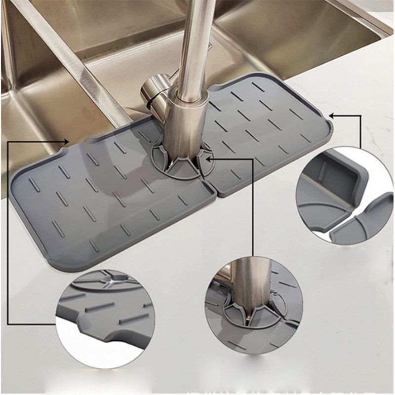 【COD】Faucet Wasted Splash Guard/alas Pelindung Keran Wastafel/Faucet Silicone Absorbent Matk