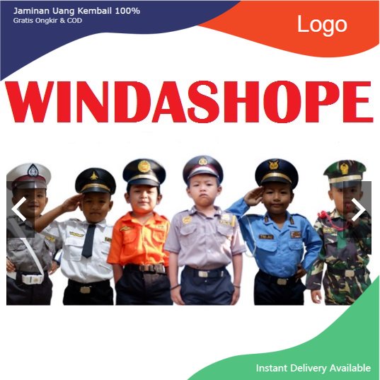 Baju seragam polisi anak anak satu set/Baju seragam polisi anak laki laki/Baju seragam polisi anak l