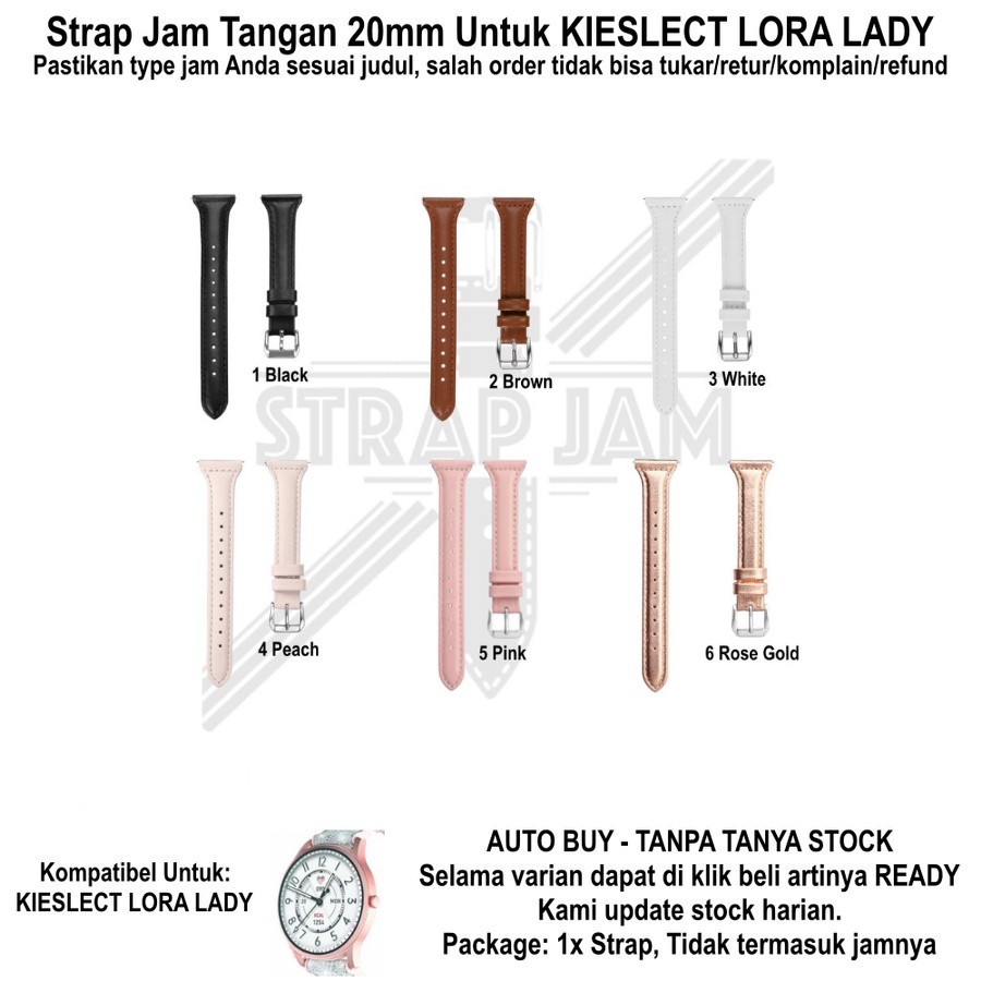 Tali Jam Kompatibel Kieslect Lora Lady 20mm - Strap SLW Tali Jam Kulit Wanita