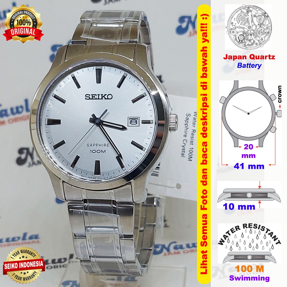 Jual Seiko Quartz SGEH39P1 Classic Sapphire Silver - Jam Tangan Pria SGEH39  | Shopee Indonesia