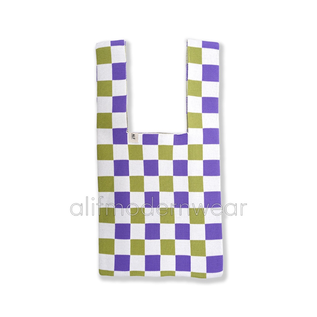 ALIF TAS BELANJA RAJUT POPPIN KNIT GROCERY BAG - MELT STEM ( KB-025 )