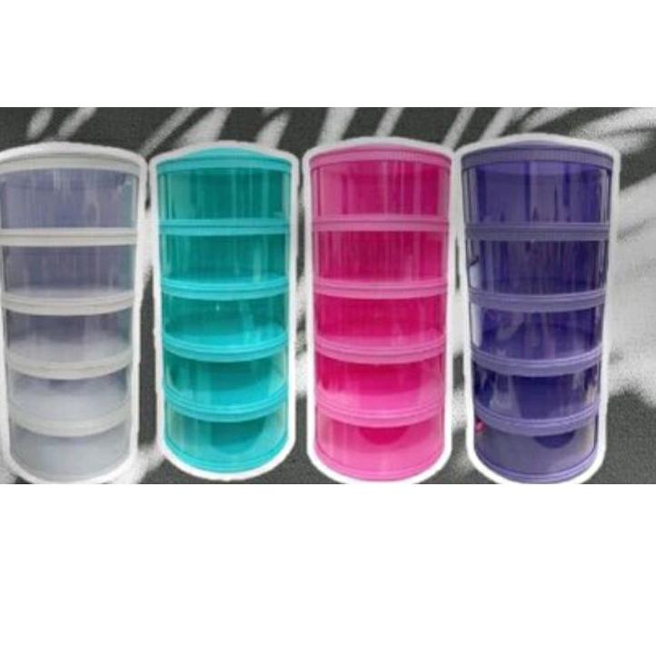 Langsung Kirim Tudung saji 5 tingkat susun rakitan portable warna