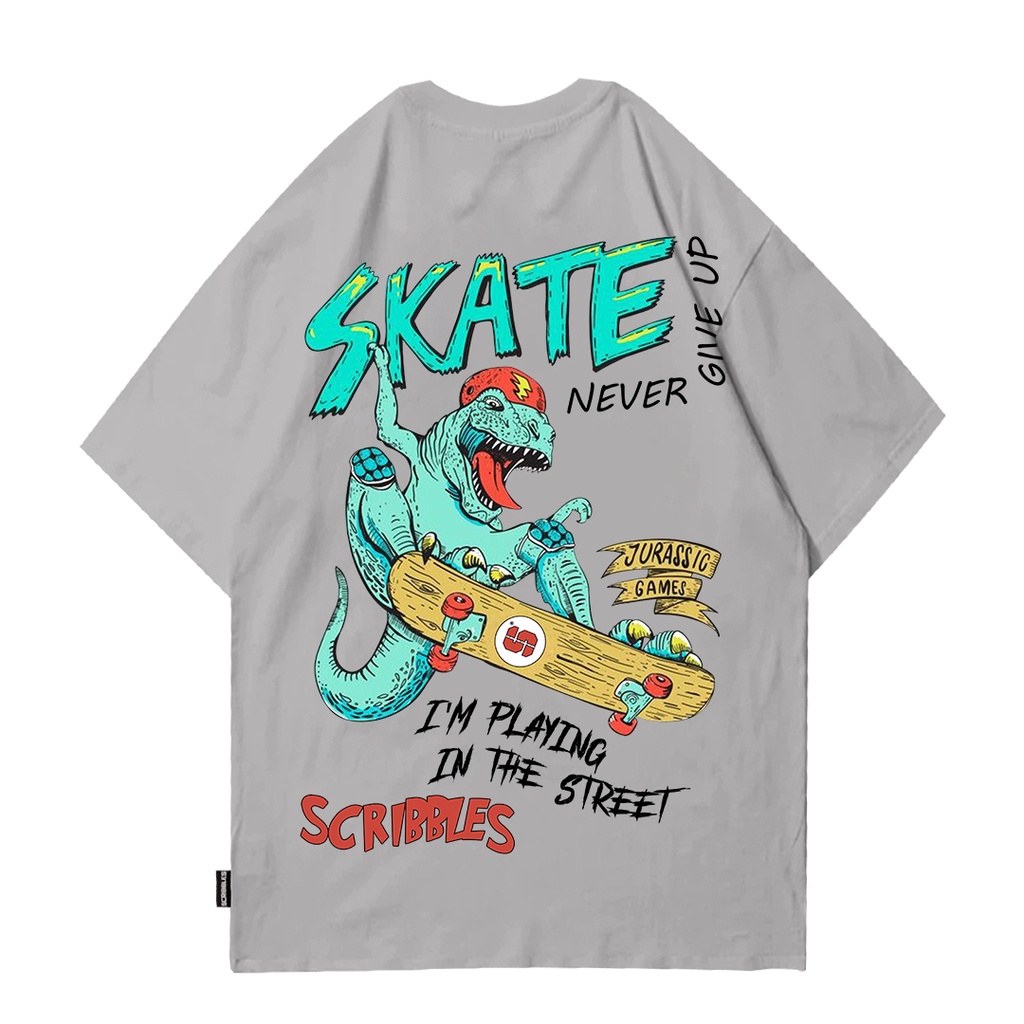 Workout Stretwear x Scribbles Kaos Oversize Original Workout Basic Skateboard