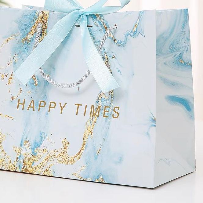 

Harga Terjangkau goodie bag marmer warna tebal pita XL, paper bag kado, kantong hadiah, tas kado`