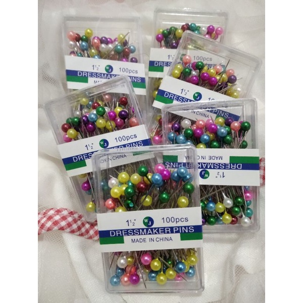 Jarum Pentul Besar  Stainless Warna Campur Free Box Isi -/+ 100 pcs