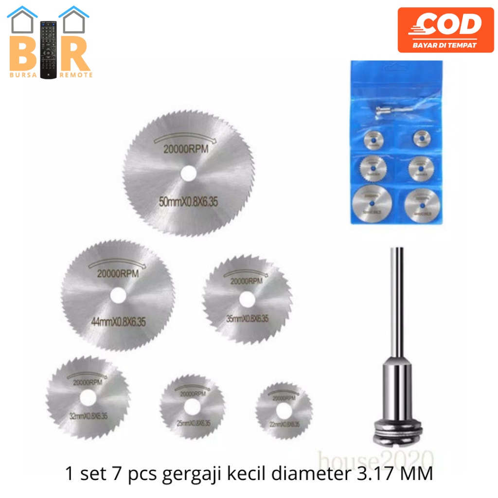 1 Set Mini Bor Chuck 6 Pcs HSS Melihat Pisau Cukur Listrik Grinding Cutting Plastik untuk Kayu Sopper