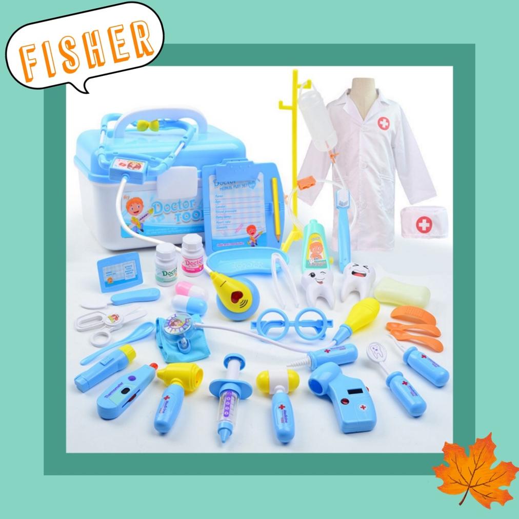 BISA COD [FISHER] dokter playset medis 35pcs baju kain