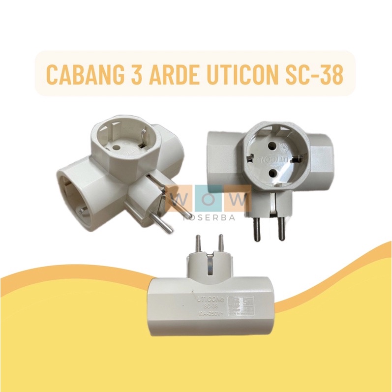 Cabang 3 Arde Uticon SC-38 / Cok Cabang 3 / Steker T Arde