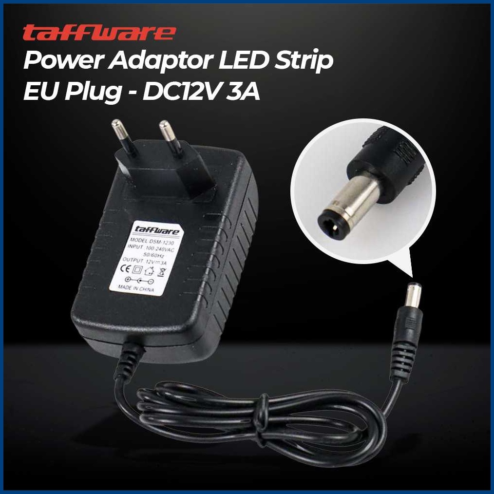 Power Adaptor Supply DC12V 3A EU Plug Taffware