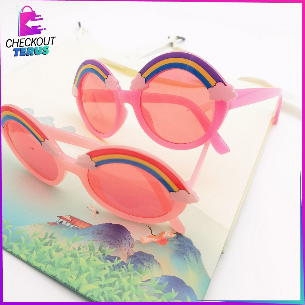 CT C674 Kacamata Hitam Anak Pelangi Unisex Fashion Kaca Mata Warna Kids Sunglasses Rainbow Import