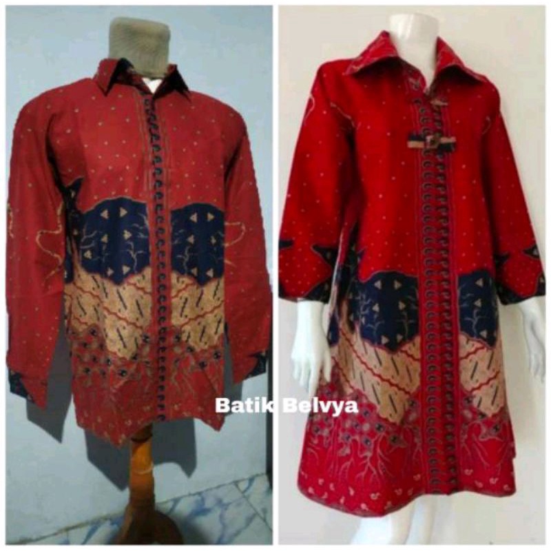 Set Couple batik motif terbaru / Batik sragen / batik solo / batik belvya / tunik batik / kemeja bat