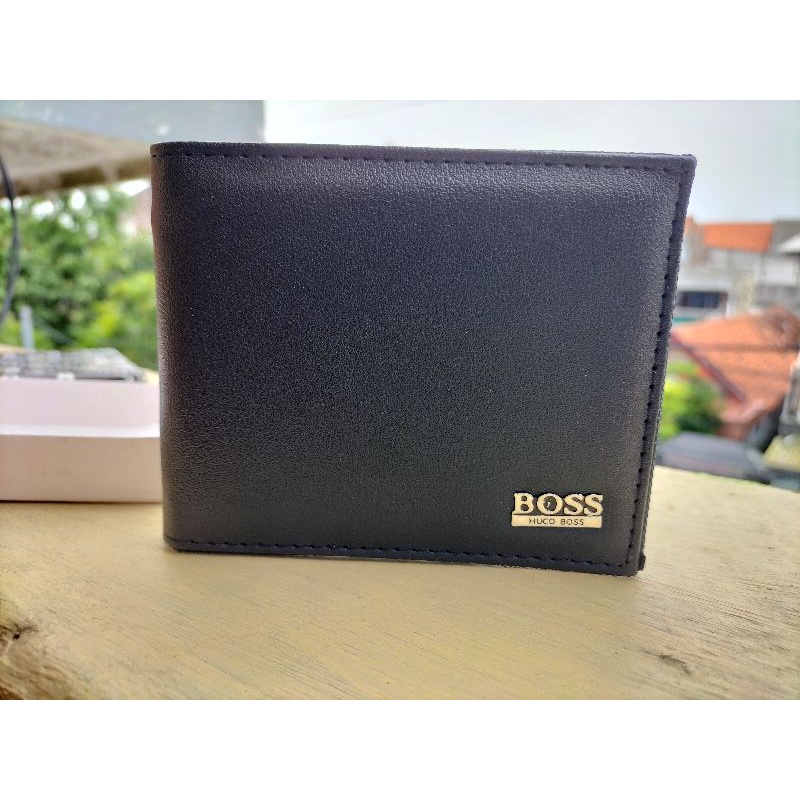 Dompet Kulit Full Black Hitam Kado Hadiah Pria