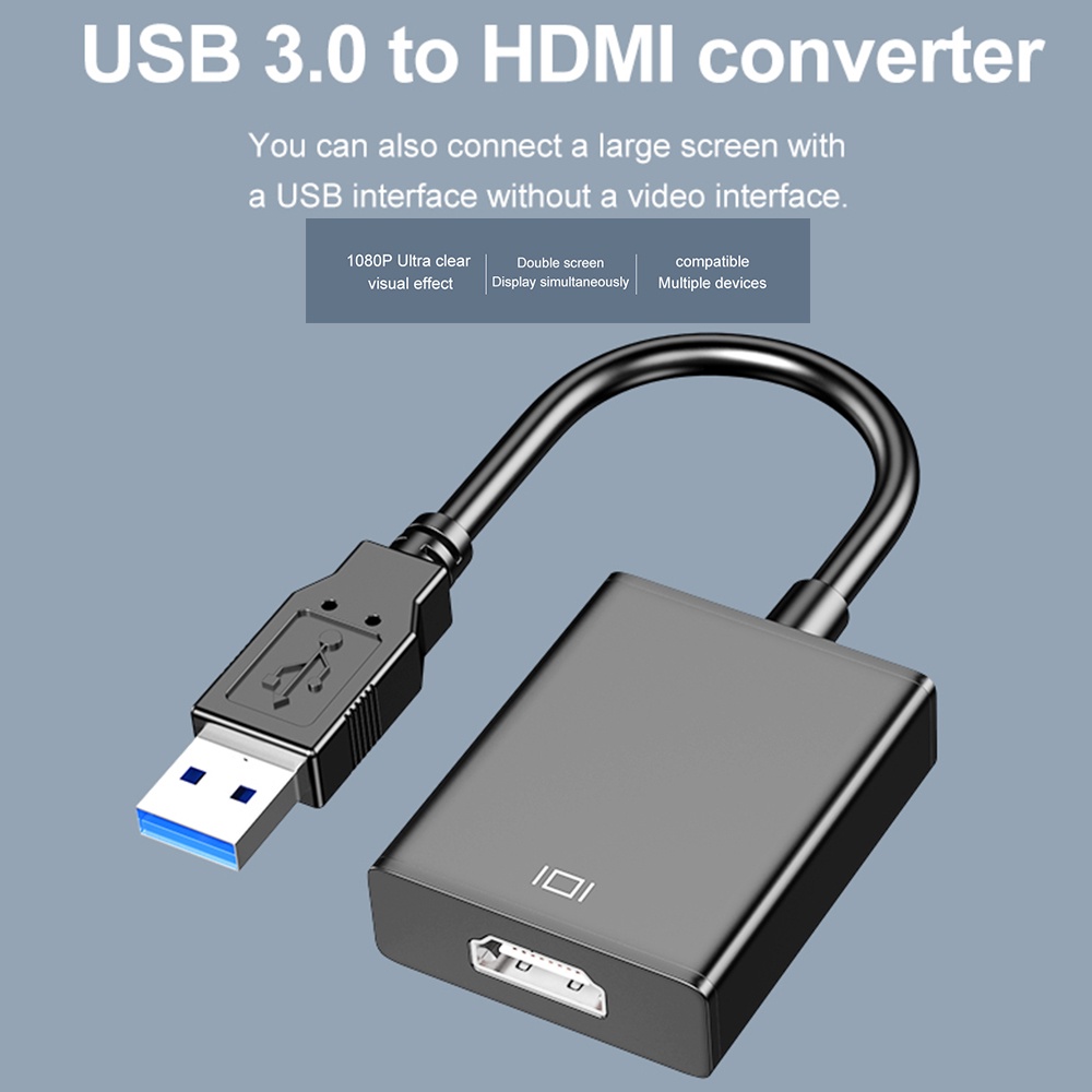 【LIPI】 Kabel USB 3.0 To HDTV Converter Adapter/ USB 3.0 To Multimedia HD