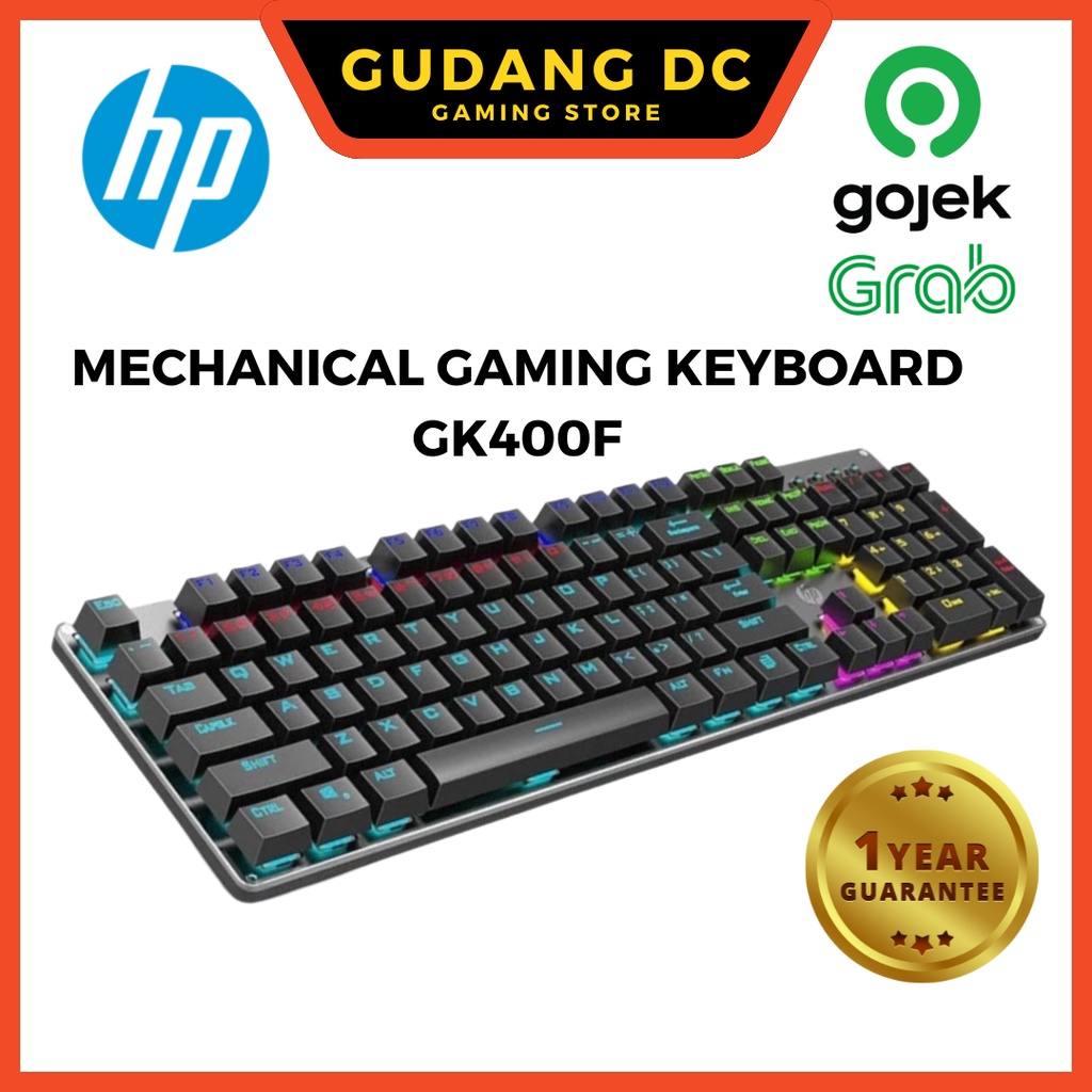 Jual Keyboard Gaming Mechanical Blue Switch Rainbow RGB Light HP GK400F