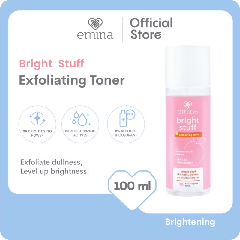 EMINA BRIGHT STUFF EXFOLIATING TONER 100ML