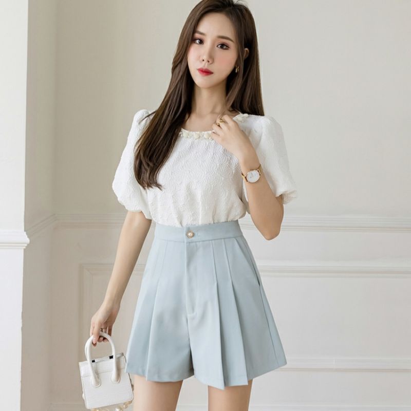 MDLV ~ 5588# Cinderia Wide Leg Shorts Celana Pendek Import