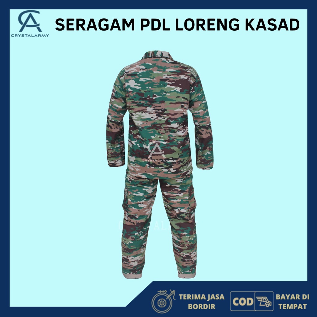 STELAN BAJU PDL KASAD /NKRI TERBARU/SETELAN PDL DINIR BUKAN VELBED MALVINAS/PDL TEMPUR DENIR/ PDL LORENG TNI