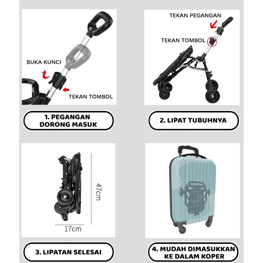 FULL SET Kereta Dorong Bayi 2 ARAH / Stroller Baby Q1 Travel