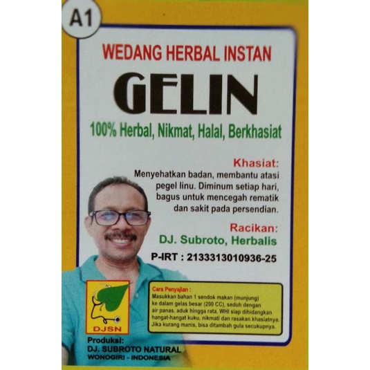 

WEDANG HERBAL INSTAN "GELIN