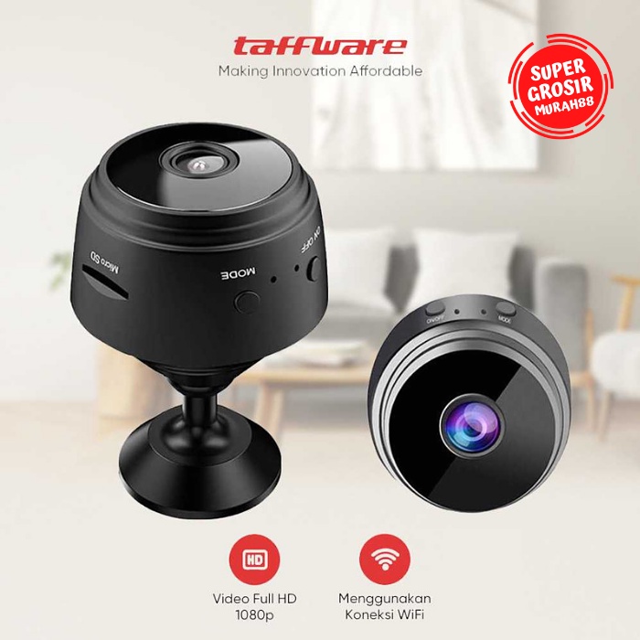 Camera CCTV Taffware Mini WiFi IP Wide Angle Nightvision 1080P A9NV