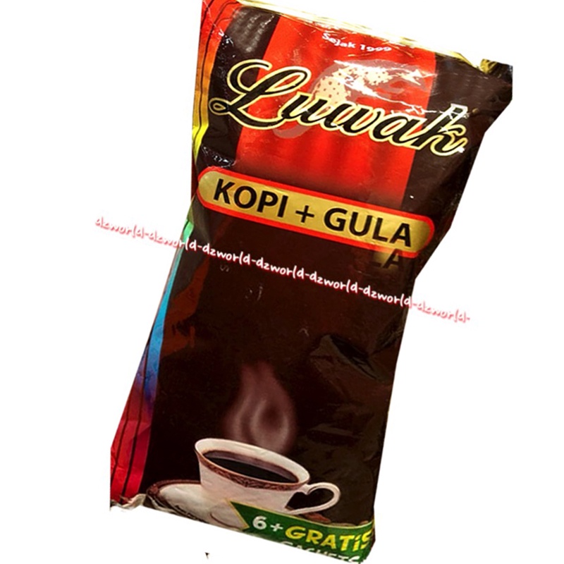 Luwak Kopi + Gula Murni 6sachet Kopi Bubuk Luwak Instan Black Coffee Luwwak Dengan Gula Loewak Kopi Luwak Kemasan Sachet