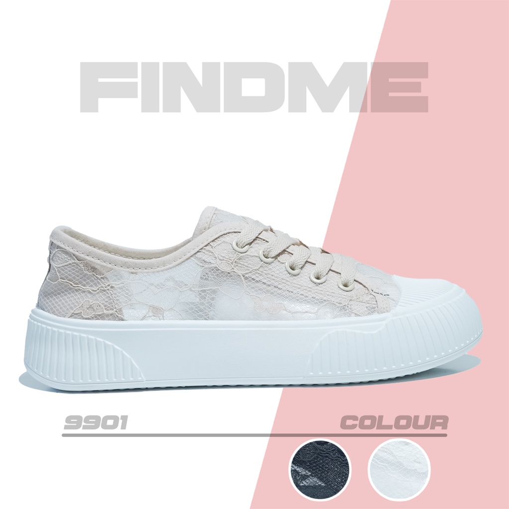 SEPATU SNEAKERS WANITA MOTIF FLOWER LACE CANTIK BAHAN LACE KOMBI SOLE RUBBER IMPORT 9901