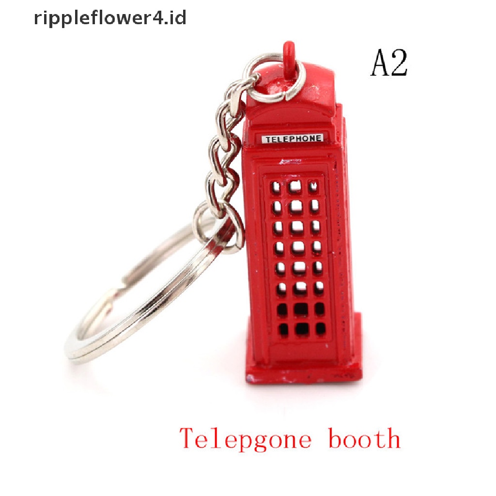 {rippleflower4.id} Miniatur Inggris Model London Gantungan Kunci Gantungan Kunci Souvenir Ojek Bis Merah~