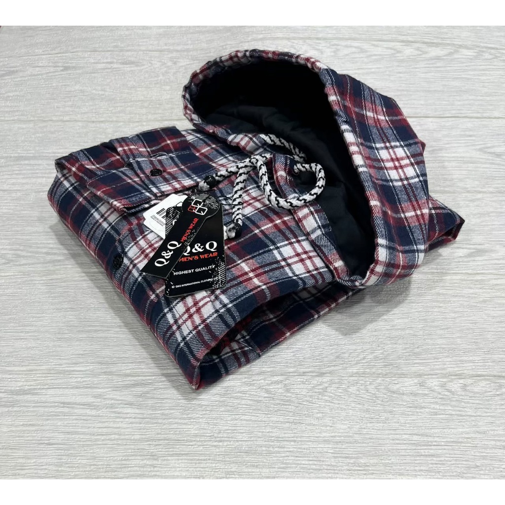TERLARIS KEMEJA FLANNEL HOODIE PRIA/WANITA ORIGINAL M L XL PREMIUM QUALITY