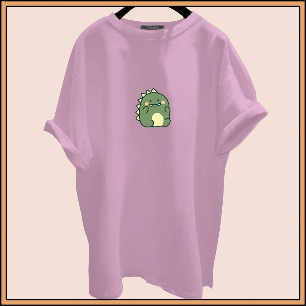 CALVIERO SHOP - BAJU KAOS ATASAN WANITA PRINT CUTE BABY DINO GALAXY PRINT
