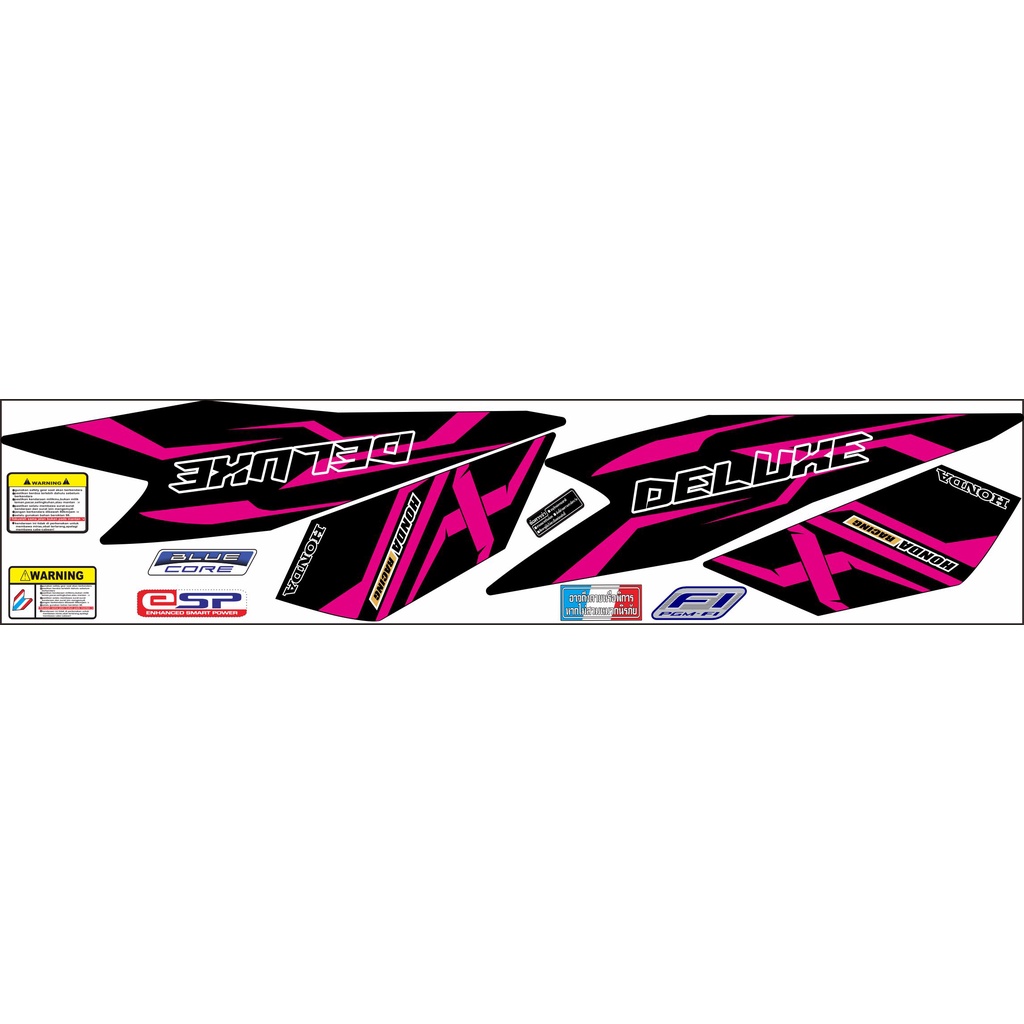 STRIPING/STICKER BEAT DELUXE 2020 WARNA HITAM LIS PINK