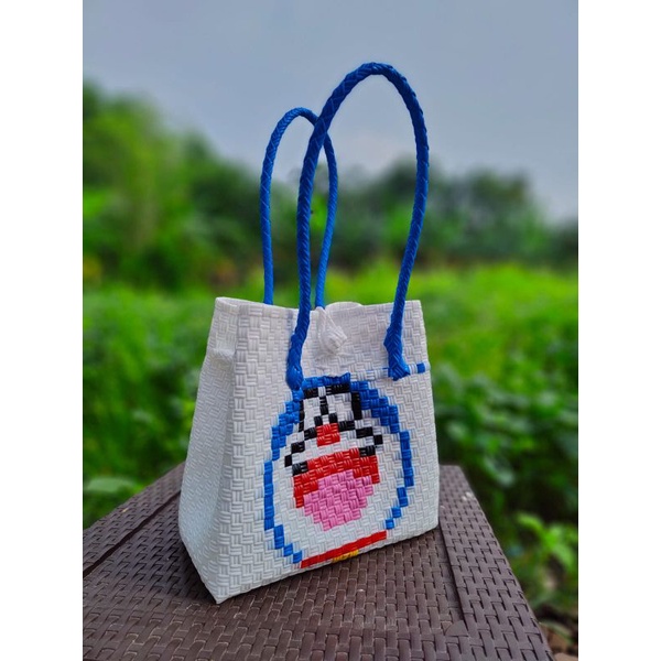 jali sulam Doraemon warna tas bisa riqwes