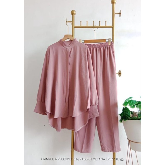 HANNA SET// ONESET CRINCLE PREMIUM// SETELAN WANITA JUMBO// GEMILANG CLOTHING