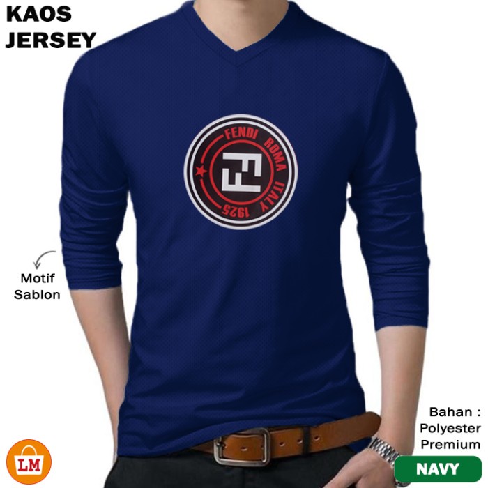 Kaos Jersey Pria FNDY Lengan Panjang Dry Fit Kaos Polos Olahraga Indoor Outdoor Size M-XL 30851