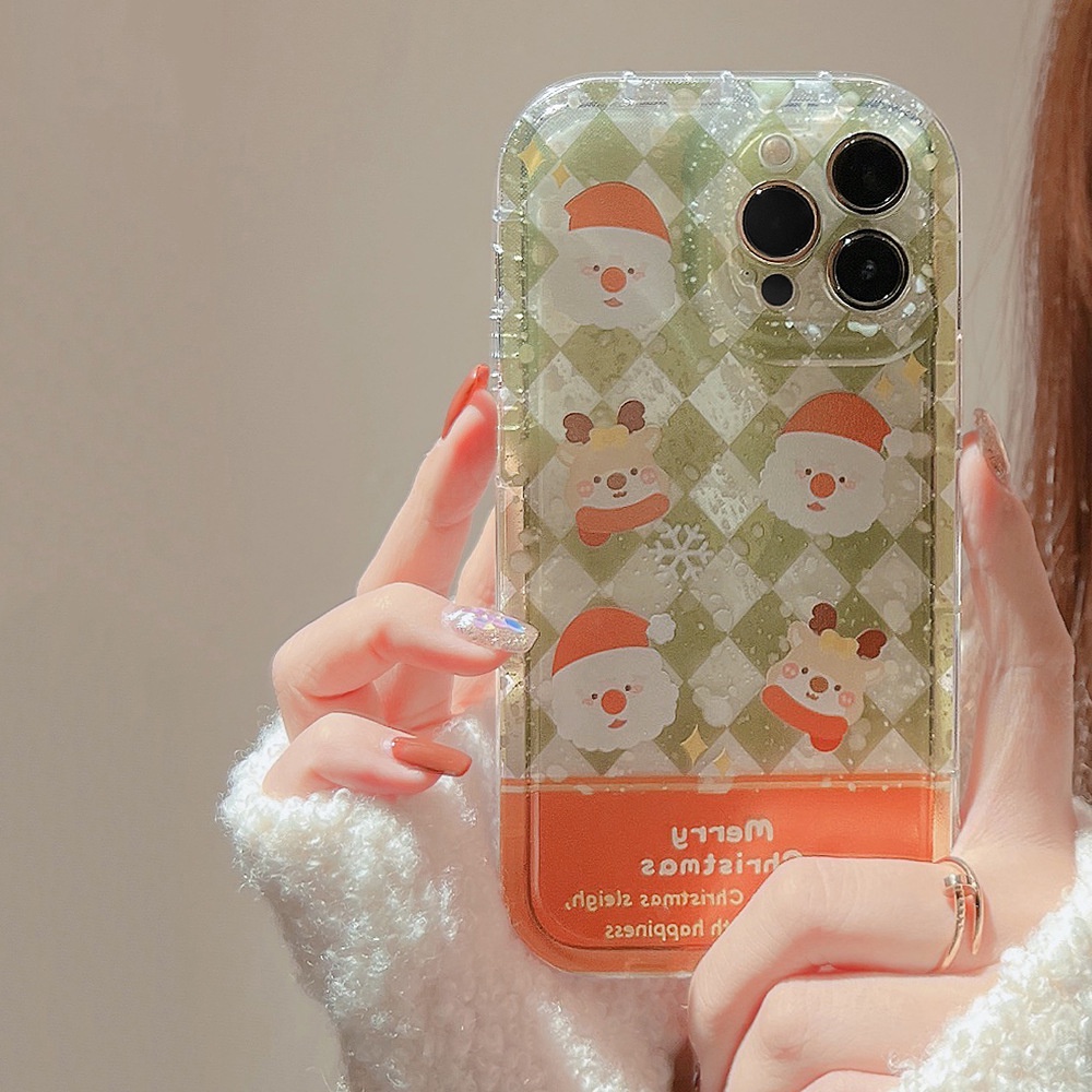 Ins Natal Lucu Ayah Christmas Kartun Natal Case Silikon Untuk Iphone 14 11 12 13 PRO MAX Casing Cover Pelindung