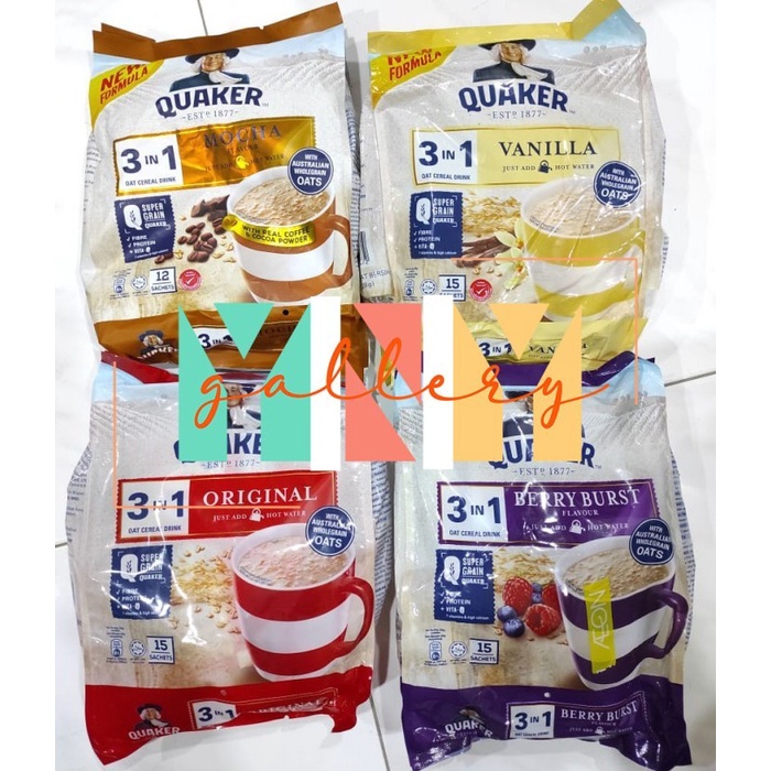 

[NEW] QUAKER 3in1 Oat Cereal Drink isi 15 Sachet - Chocolate