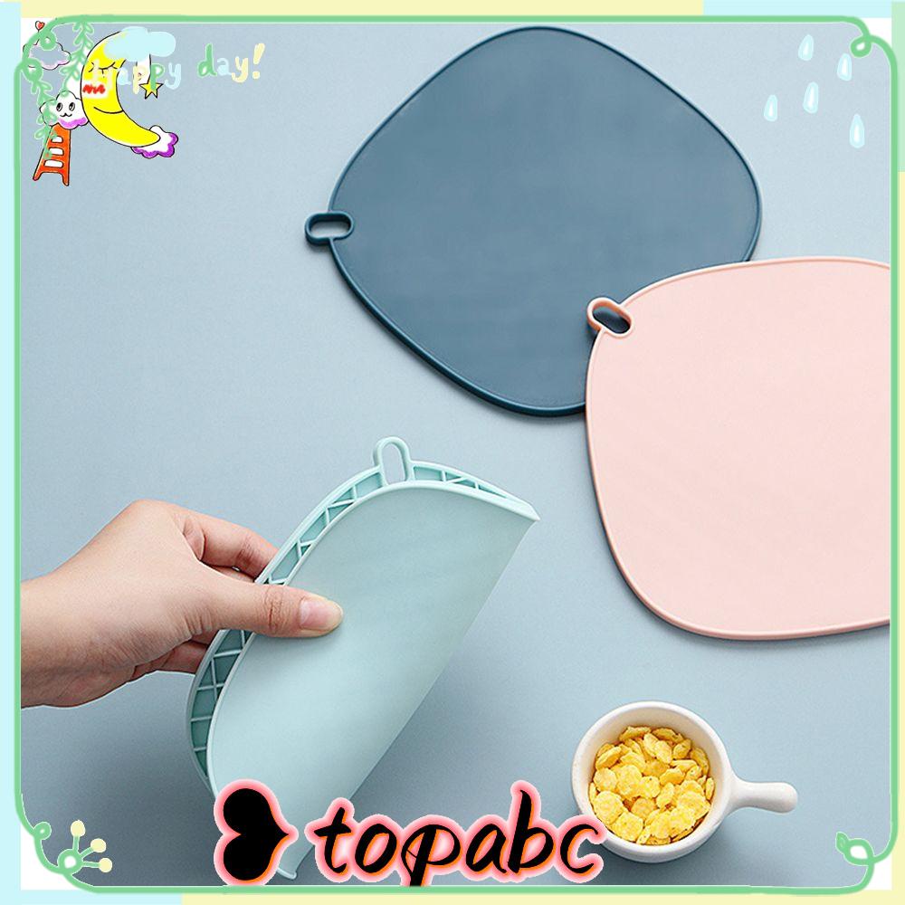 Tatakan Gelas Tahan Panas TOP Dekorasi Meja Alas Silikon Bulat Non-Slip Holder Pot