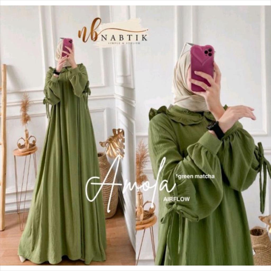 OTS 841 - Maxy Dress AAMD Crinkle Airflow Premium Baju Gamis Pakaian Wanita Busui Friendly Anti Kusut