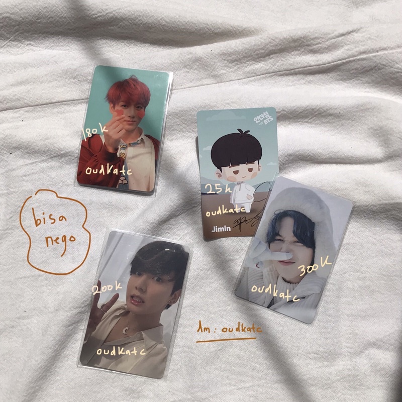 photocard/pc jungkook love yourself F, pc jungkook compact, pc jimin winter package