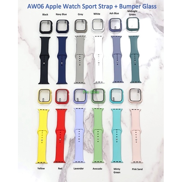 AW06 Apple Watch 41mm / 45mm Sport Silicone Strap Band + Bumper Case