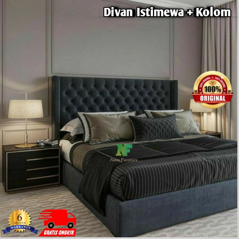 Dipan Istimewa plus sandaran plus kolam | divan kasur  risbang  ranjang  dipan kayu dipan  dipan tem