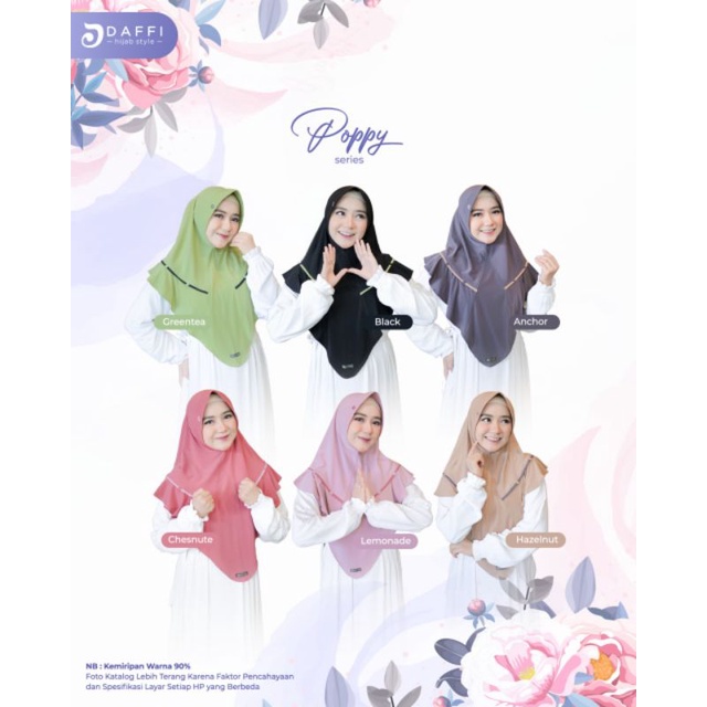 POPPY DAFFI HIJAB terbaru jilbab kekinian hijab simpel grosir jilbab daffi