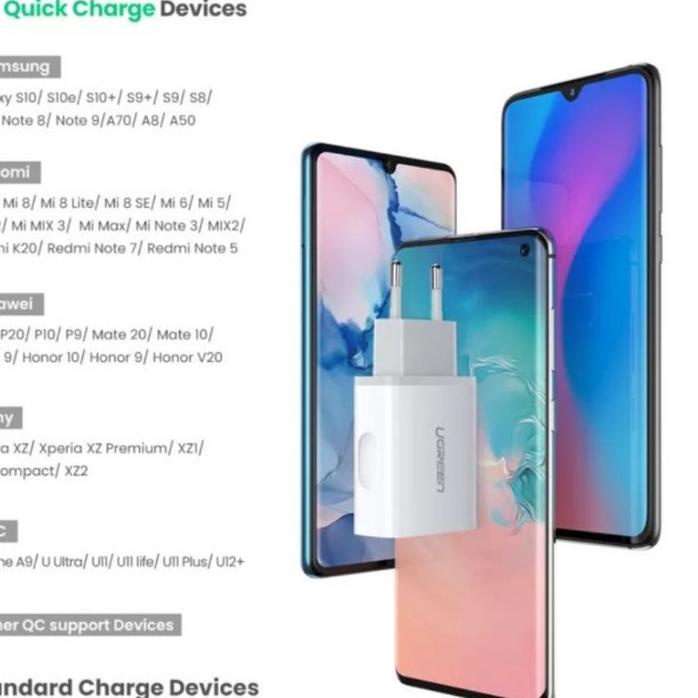 Ugreen Charger IPhone 18W Qc 3.0 For Iphone 8 11 X XR XS + Kabel Lightning MFi Original